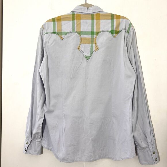 Diesel Western Shirt Mens S Casual Button Up Pearl Snap Plaid - Picture 2 of 8